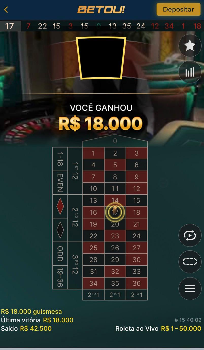 Vitória R$ 18.000 guismesa · Betou!
